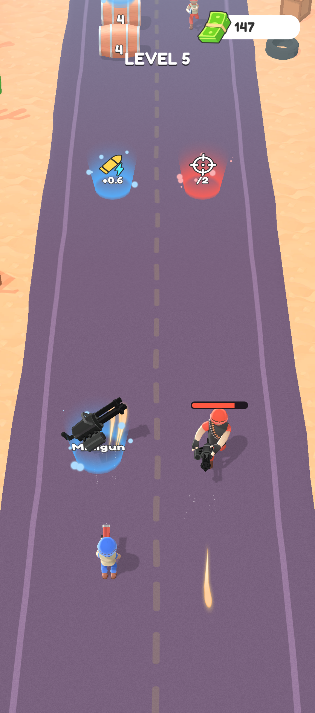Mini Soldier Run mobile gameplay screenshot