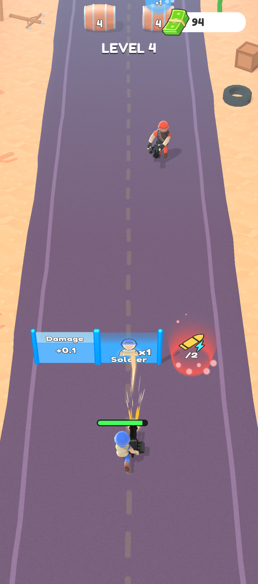 Mini Soldier Run mobile enemy formation screenshot
